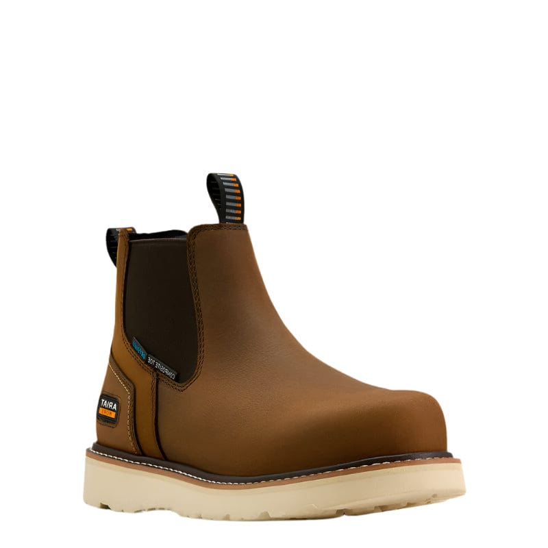 Ariat Men's Rebar Wedge Distressed Brown Chelsea Waterproof Work