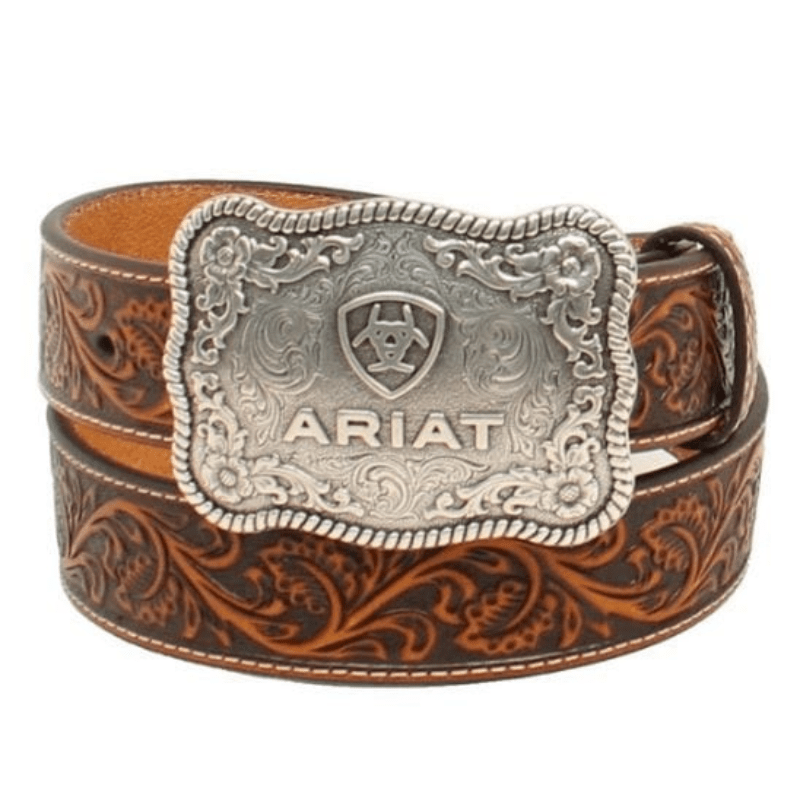 ARIAT INTERNATIONAL, INC. Belts Ariat Men's Floral Embossed Brown Western Belt A1020467