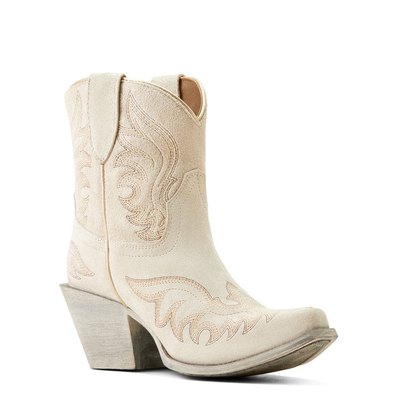 Ariat Women's Chandler Cloud White Suede Snip Toe Western Booties