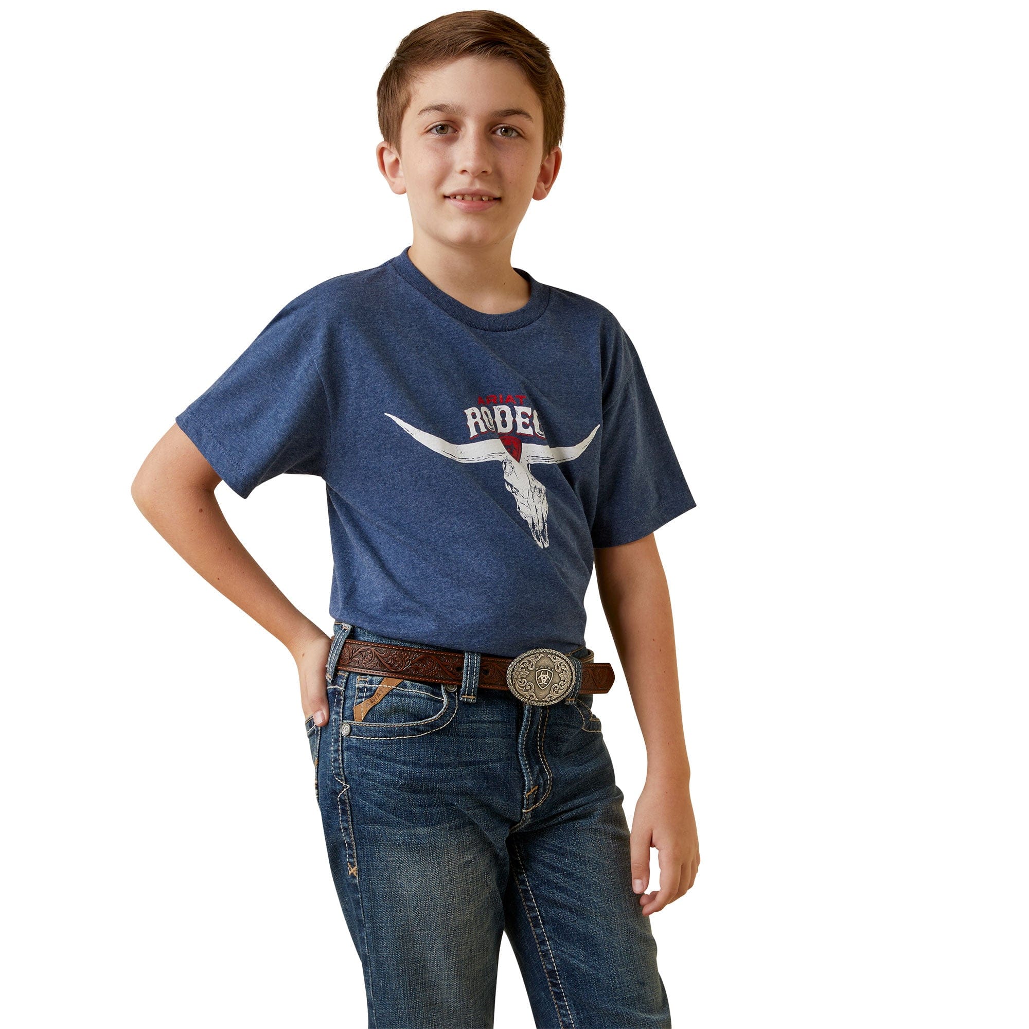Ariat Boys Rodeo Skull Navy T-Shirt 10045293 – Russell