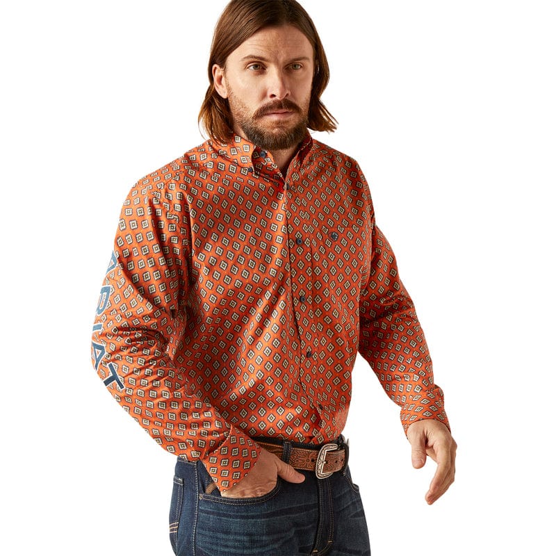 Ariat Men's Team Webster Rust Classic Fit Long Sleeve Button Down Shir Russell's Western Wear, Inc. Ariat Men's Team Webster Rust Classic Fit Long Sleeve Button Down Shir Russell's Western Wear, Inc.