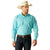 ARIAT INTERNATIONAL, INC. Shirts Ariat Men's Wrinkle Free Stanley Peacock Blue Classic Fit Long Sleeve Button Down Shirt 10048413