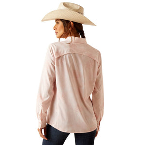 ARIAT INTERNATIONAL, INC. Shirts Ariat Women's VentTEK Palms Pink Long Sleeve Stretch Shirt 10044954