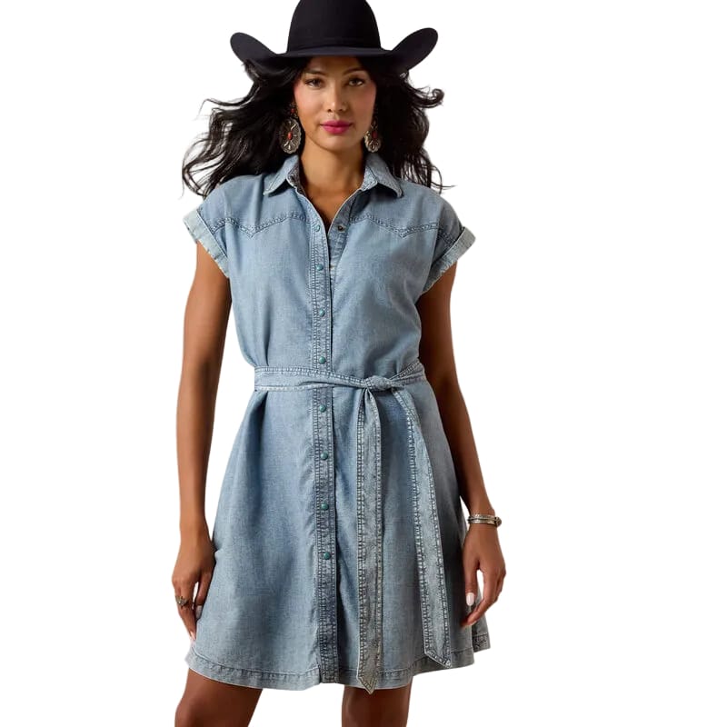 Women's Ariat Medium Blue Hampton Dress L Women's Ariat Medium Blue Hampton Dress L