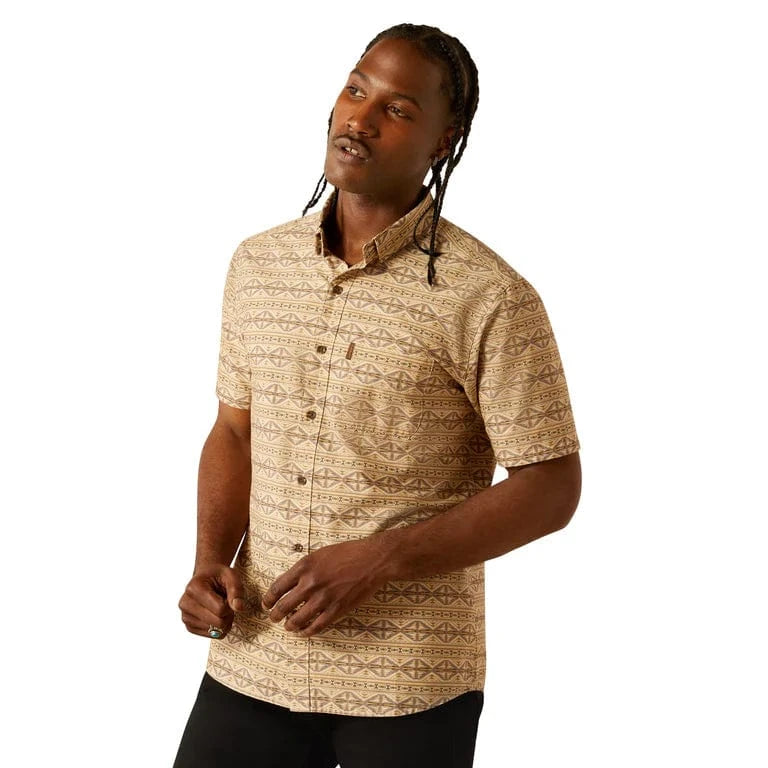 Ariat Men's Merritt Modern Fit Beige Short Sleeve Shirt 10054850   Russell's Western Wear, Inc.