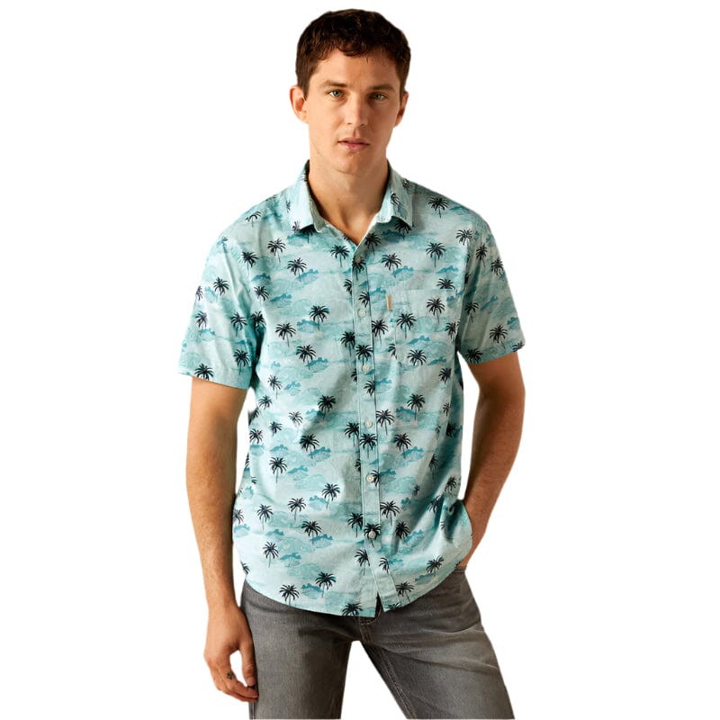 Men's Maverick Modern Fit Shirt in Turquoise, Size: Medium by Ariat