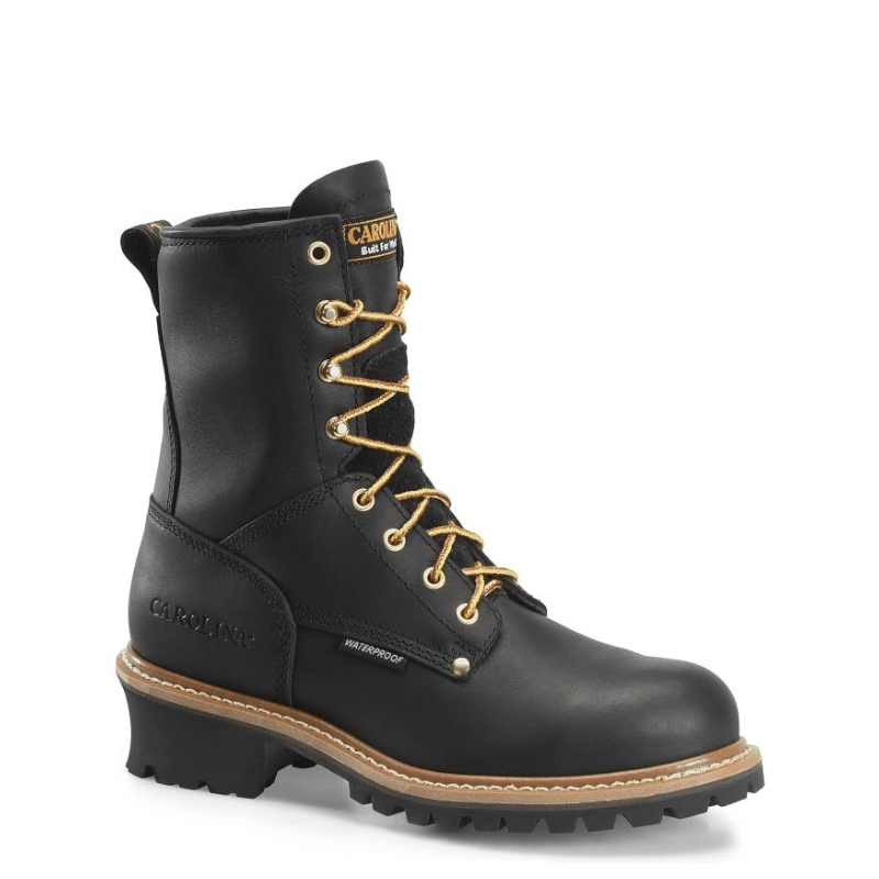 Carolina Men's Elm Black Waterproof Steel Toe Logger Boots CA9823