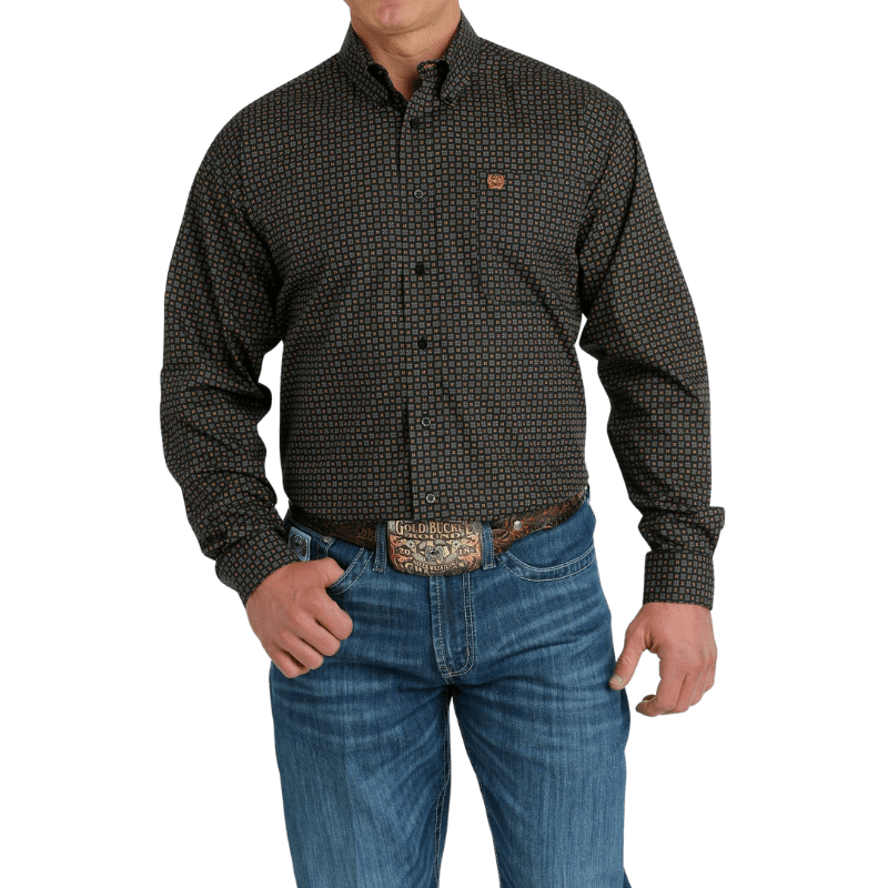 Cinch Men's Black Geometric Print Long Sleeve Button Down Western Shir Russell's Western Wear, Inc. Cinch Men's Black Geometric Print Long Sleeve Button Down Western Shir Russell's Western Wear, Inc.