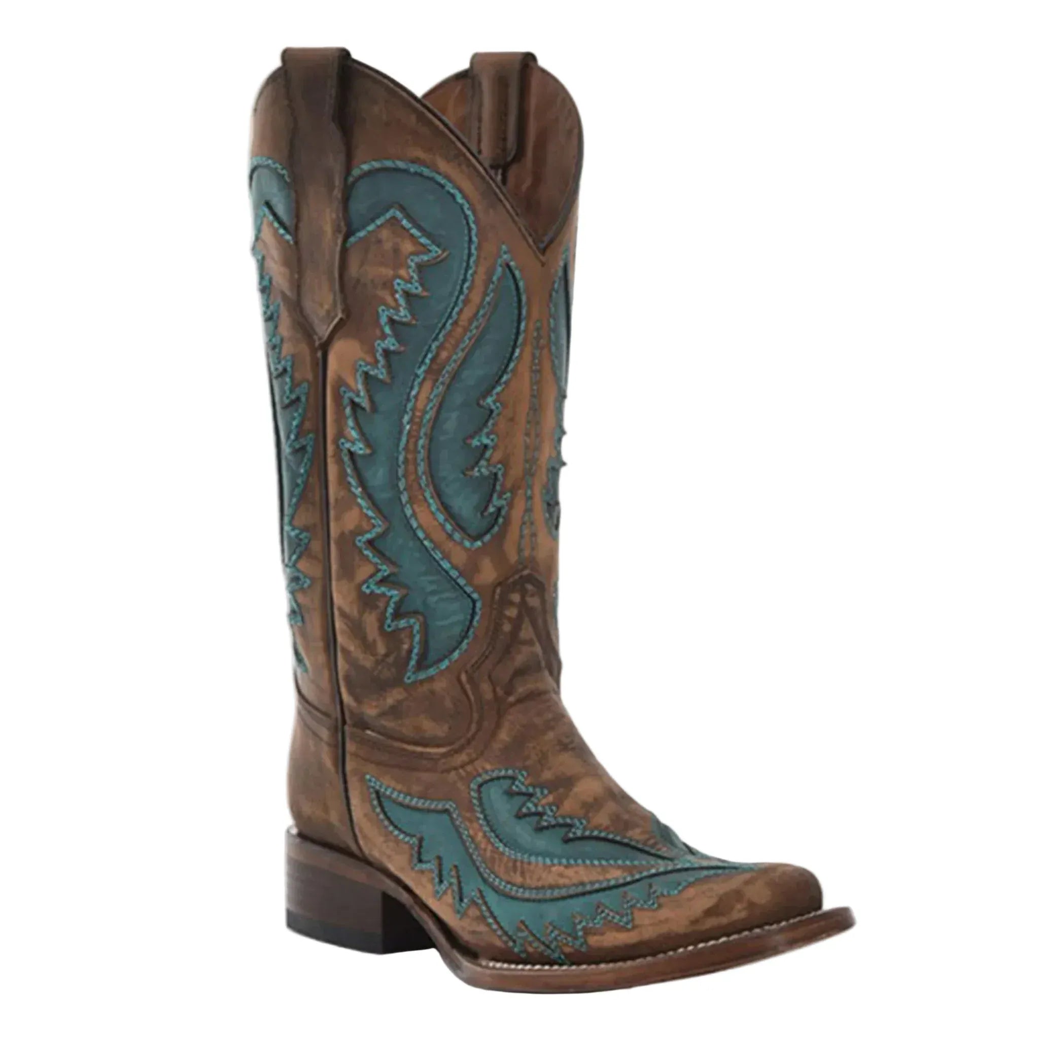 brown and turquoise western dress Circle G Women's Inlay Embroidered Boots Women's Romper, Active Wear,