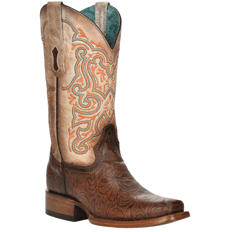 CORRAL BOOTS Boots Corral Women's Floral Embroidery Square Toe Western Boots Z5126