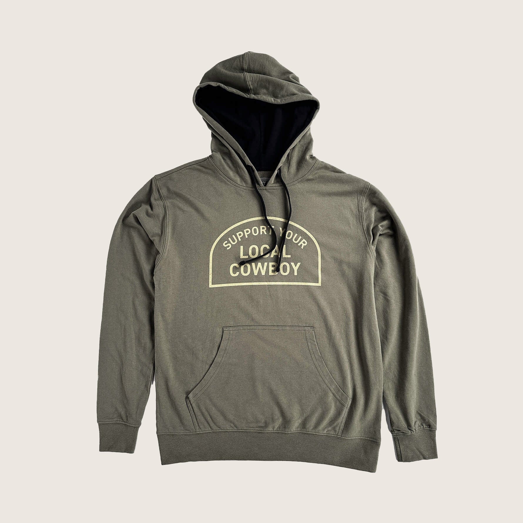 Cowboy Cool Outerwear Military Green/Black / S Support Your Local Cowboy Hoodie