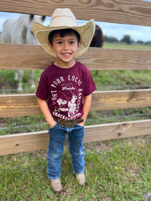 Cracker and Cur Shirts Toddler Local Rancher- Maroon