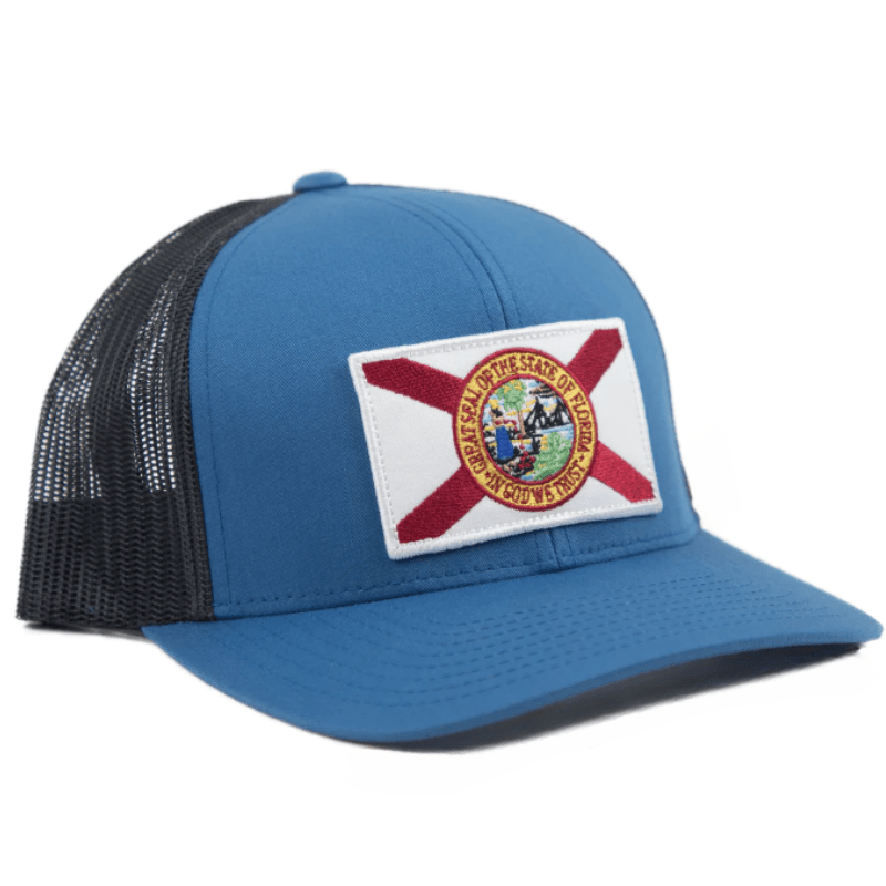 Florida Cracker Trading Company Hats Florida Cracker Trading Co. State Flag Ocean Blue Mesh Ball Cap