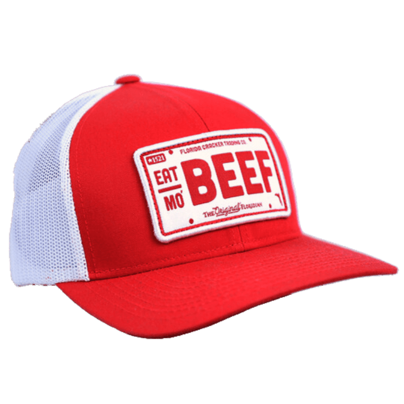 FLORIDA CRACKER TRADING Hats Florida Cracker Trading Co. Men's Eat Mo' Beef Red Patch Hat