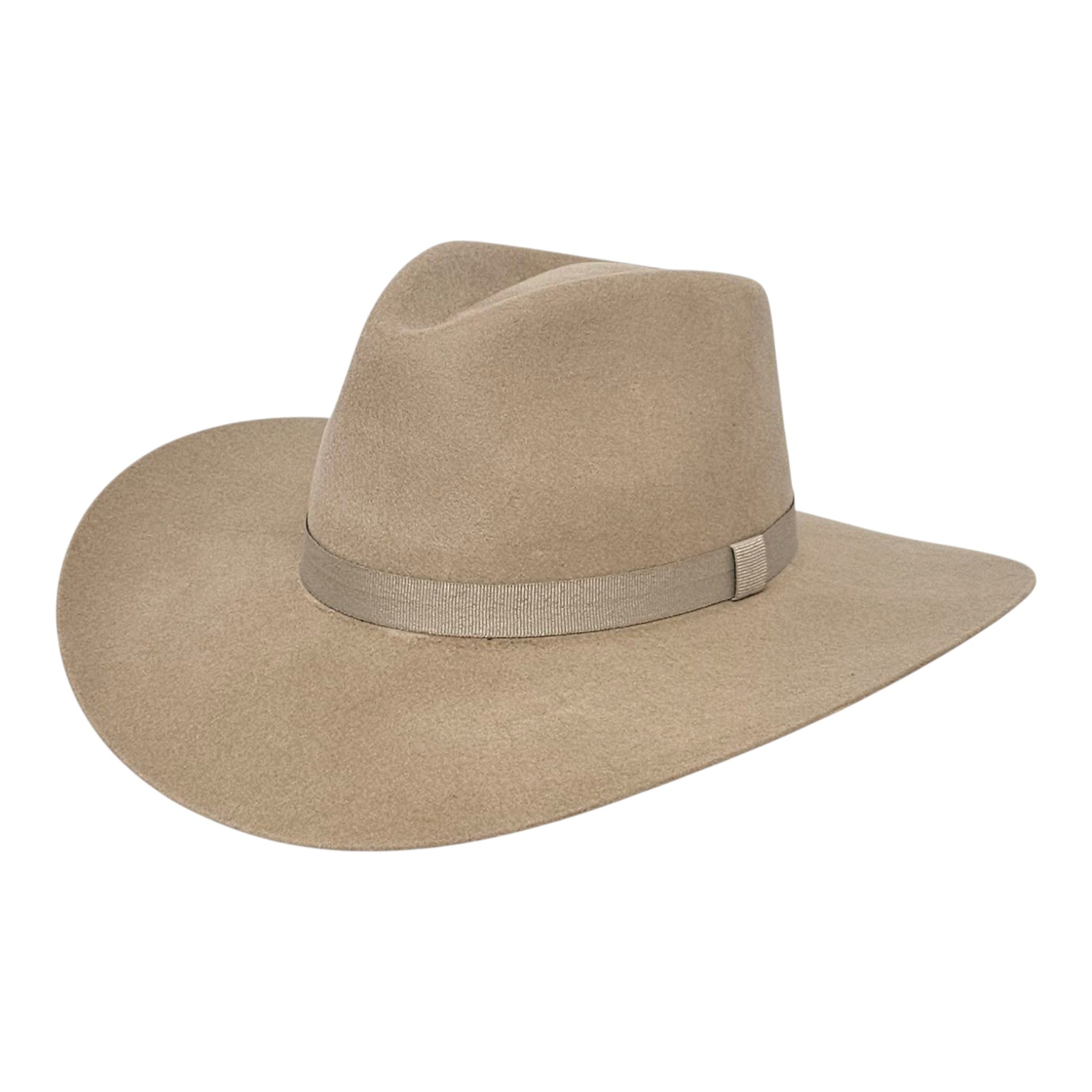 Rachel Parcell Tan Felt Hat with Ribbon TERESSA FOGLIA Curateur Lynn Rachel Zoe Fedora Vegan Suede  main image 4