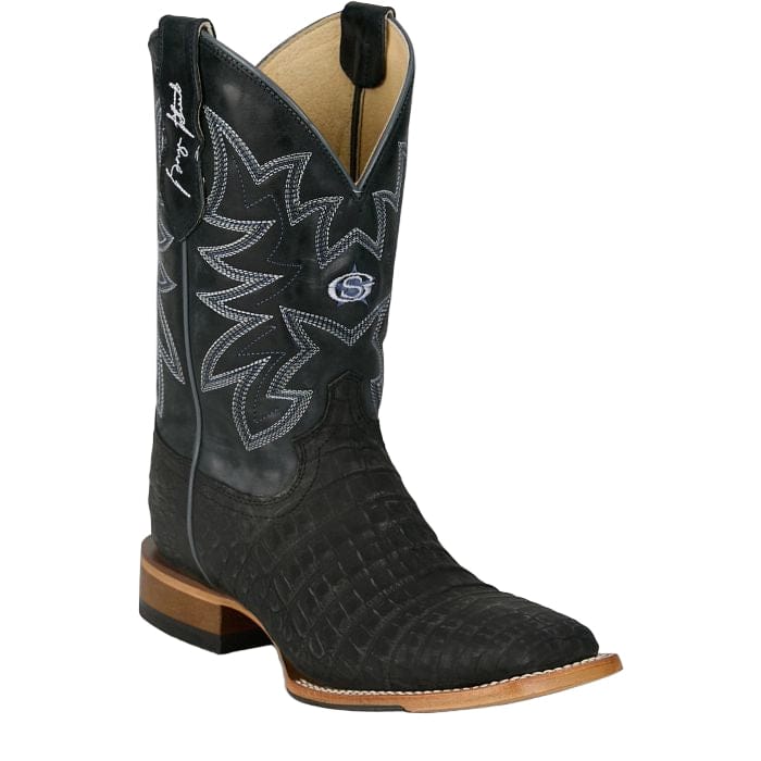 Justin Men's Charcoal San Antone Caiman Exotic Boots GR5710