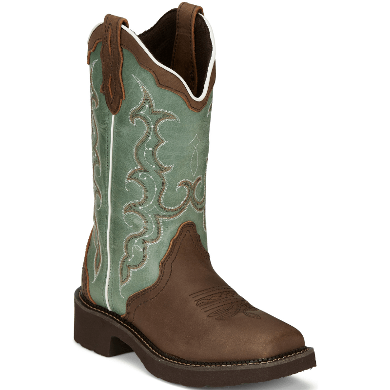Bottes Justin Gypsy Femme UK 6.5 - Cuir Marron Brodé - Style Western Cowgirl