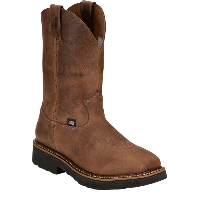 Justin Men's Ames Walnut Pull On Work Boot HL4222 – Russell's