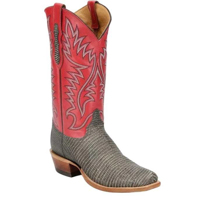 Justin Men's Ivory Grey Kimble Ring Lizard Boots JE8317