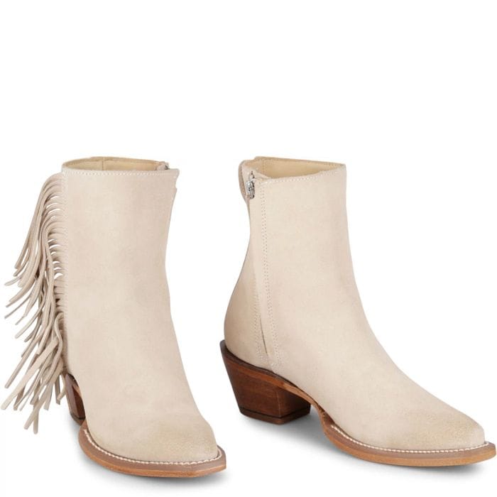 JUSTIN Boots Justin Women's Bev Bone Ivory Suede 7" Booties VN4427