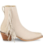 JUSTIN Boots Justin Women's Bev Bone Ivory Suede 7" Booties VN4427
