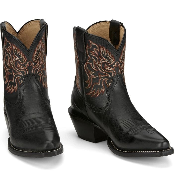 JUSTIN Boots Justin Women's Coal Black Isabella 7" Western Booties VN4422