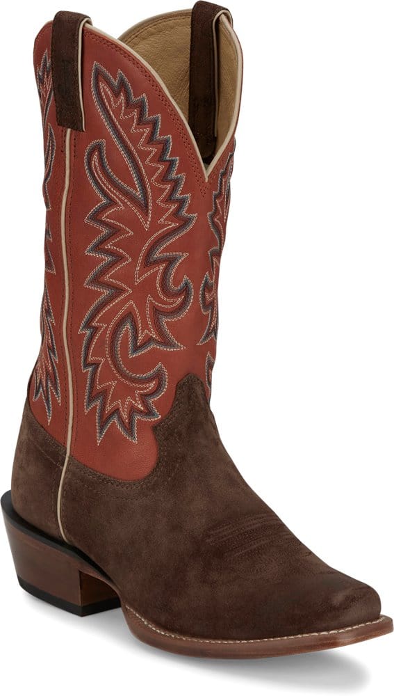 Justin Men's Jimmy Brown/Orange Western Boots FN7252 – Russell's