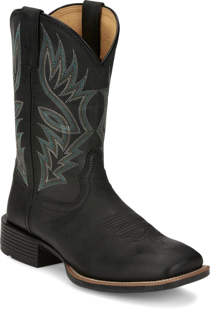 Justin Men's Cowboy Boots - Zeke 11" Western in Black - Size 11.5 Justin Men's Cowboy Boots - Zeke 11" Western in Black - Size 11.5