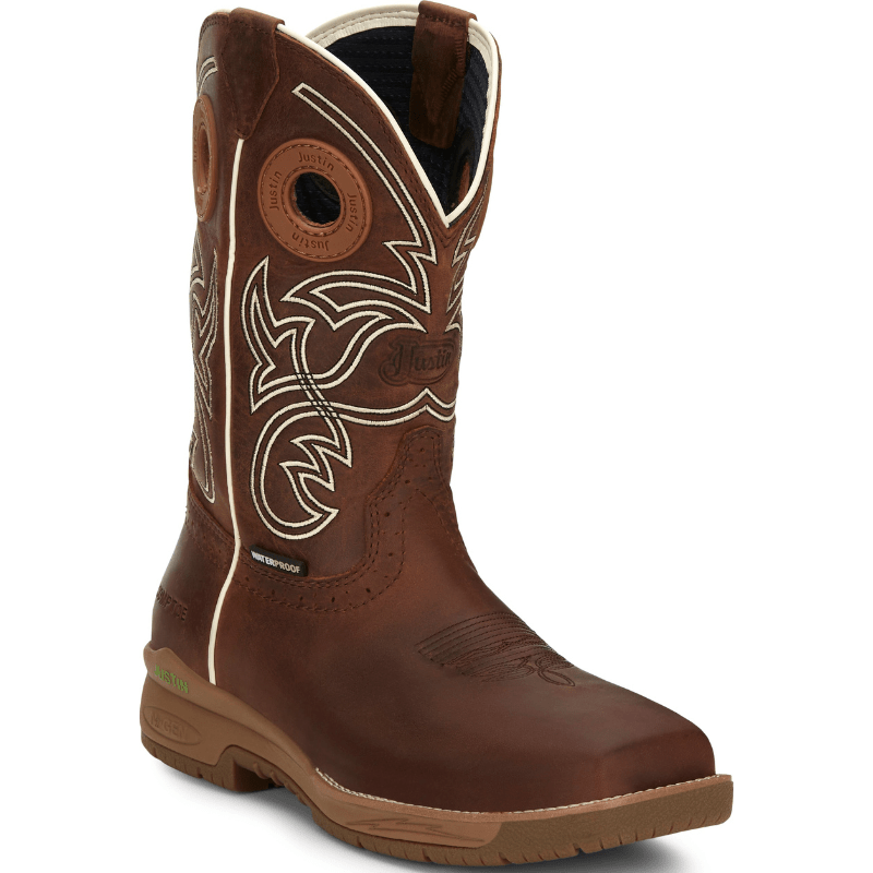 Justin Men's Spice Brown Nano Composite Toe Waterproof Work Boots