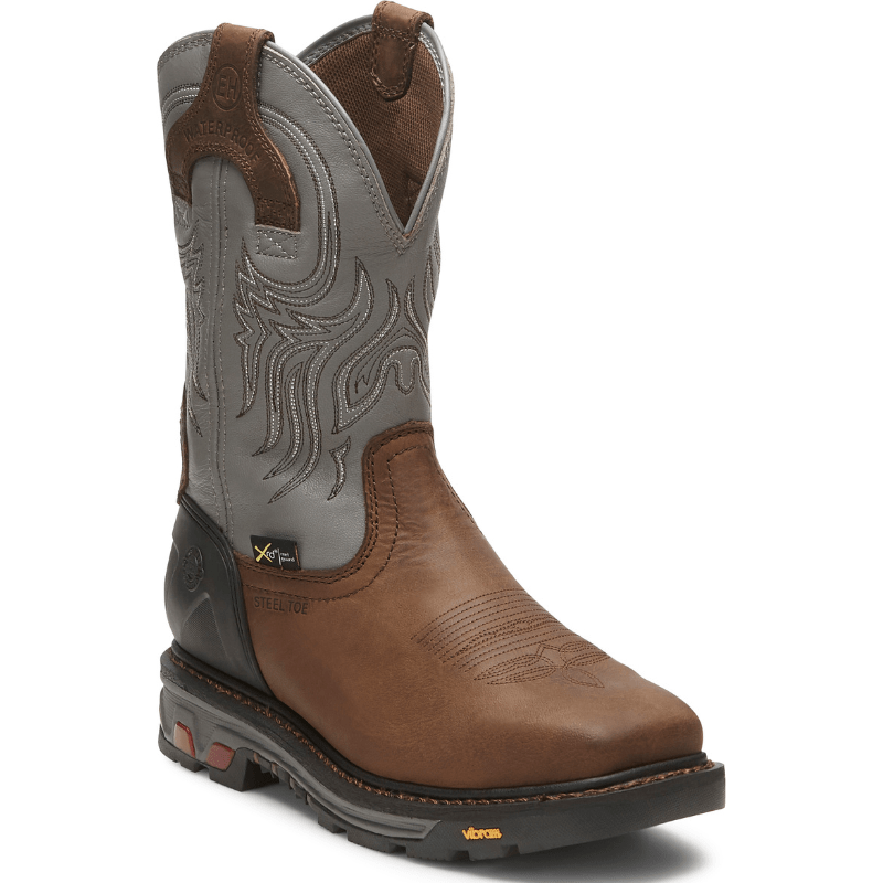 Justin Men's Tanker Timber Brown Waterproof Steel Toe Work Boots
