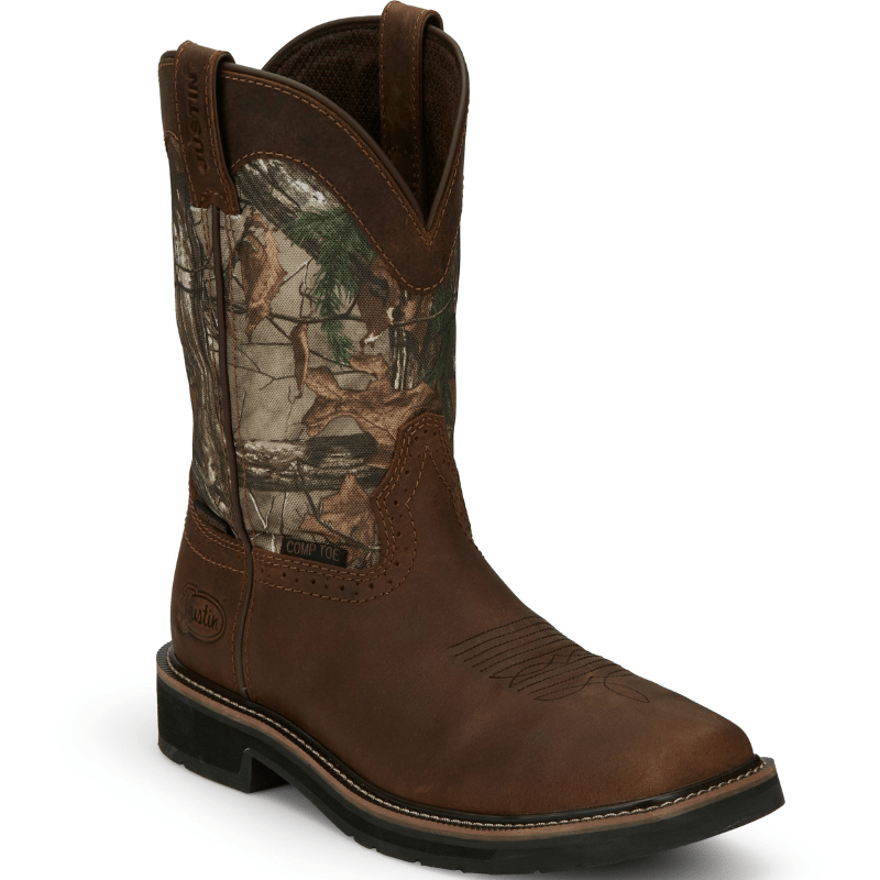 Justin Men's Trekker Chocolate Brown Composite Toe Waterproof Work