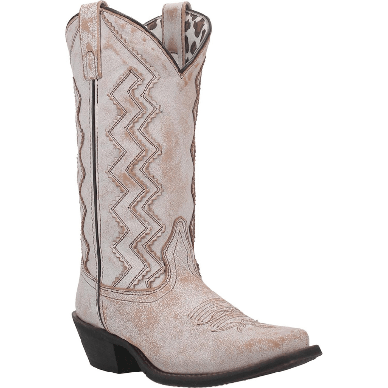 Laredo Two-Tone Cream and Silver Western Cowboy Boots Laredo Mens 8EW Work/Casual 2-Tone Brown/Cream Cowboy  main image 2