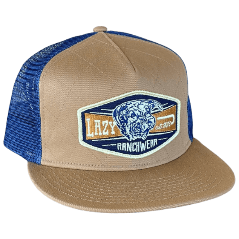 LAZY J RANCH Hats Lazy J Ranch Wear Khaki/Navy 4" Diamond Hereford Cap