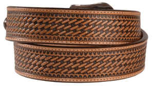 LEEGIN Belt Justin Men's Bronco Basketweave Leather Belt C12264