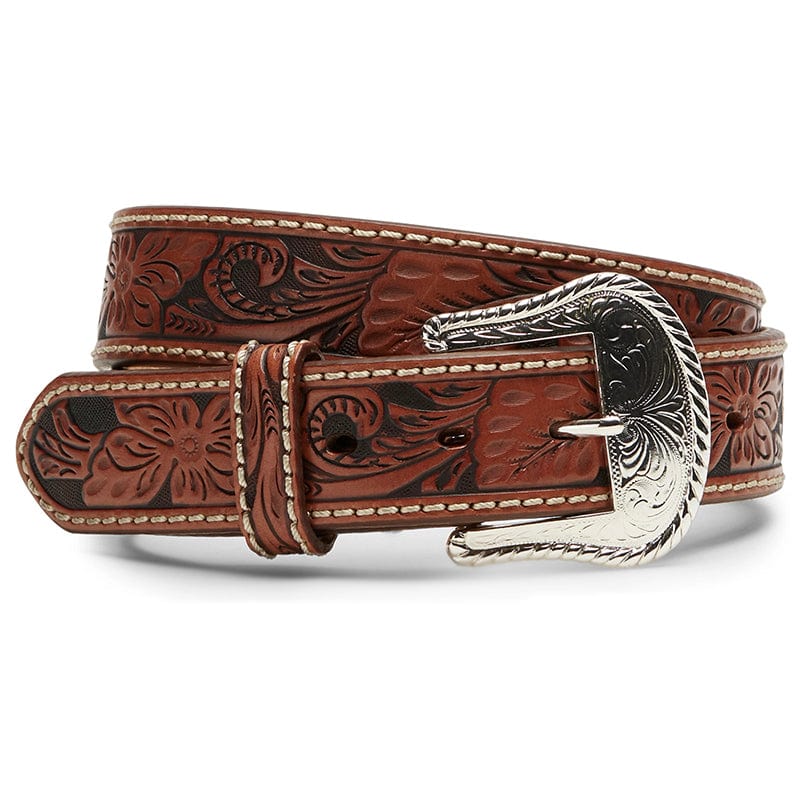 Tooled Leather Leegin Belts Tony Lama Men's Floral Hand Tooled