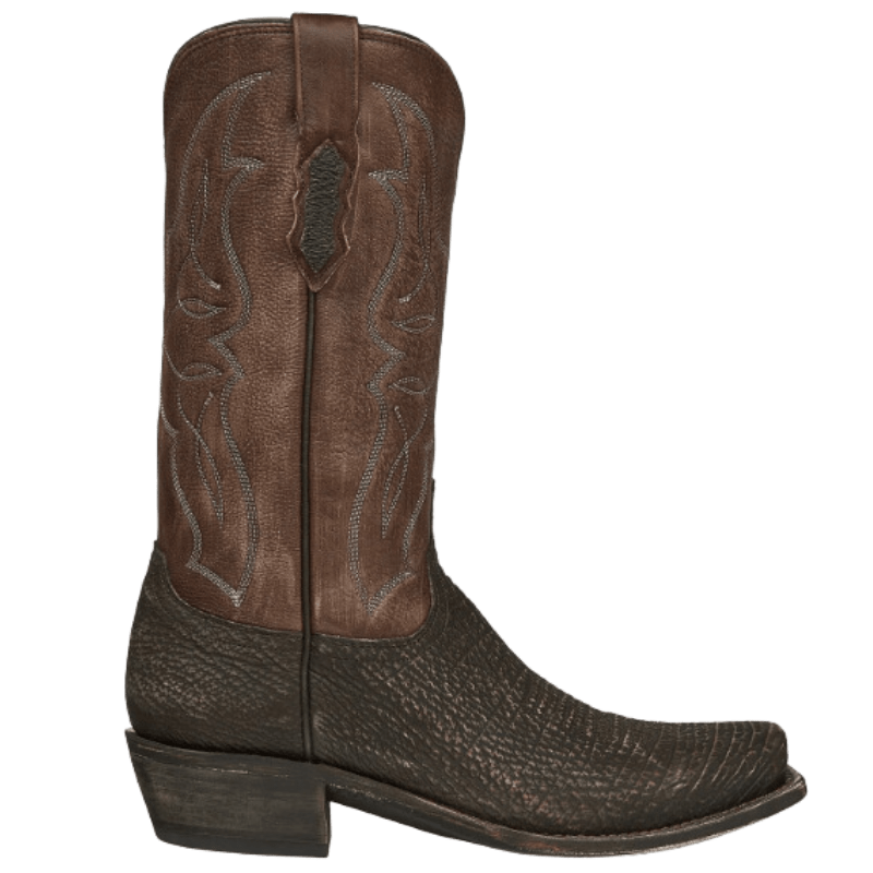 LUCCHESE BOOTS Boots Lucchese Men's Carl Chocolate/Brown Sanded Sharkskin Western Boots M3105.74
