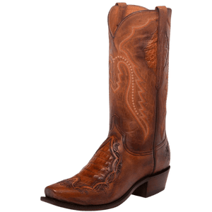 Lucchese Boots Lucchese Men's Peanut Britle Caiman Inlay Cowboy Boots N1163.73