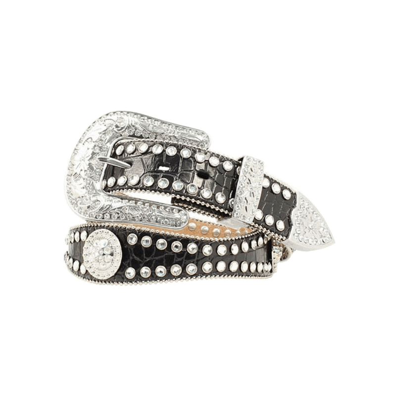 Blazin Roxx Women's Black Croc Print Rhinestone Western Belt Blazin Roxx Women's Black Croc Print Rhinestone Western Belt