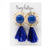 Mary Kathryn Design Jewelry Blue Metallic Starburst Tassel Earrings