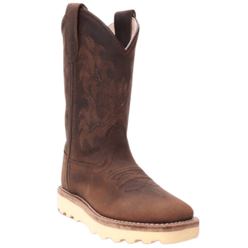 OLD WEST COWBOY BOOT CO. Boots Old West Kids Dark Clay Distressed Brown Western Boots BSC 1953