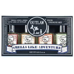 Outlaw Fragrance Adventure - sagebrush | campfire | cedar Outlaw Sample Cologne Set - A boxed set of 4 colognes to try