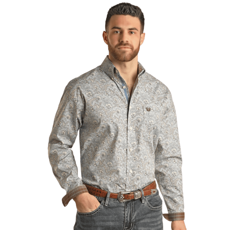 Panhandle Men's Paisley Print Long Sleeve Button Down Western Shirt RM – Russell's Western Wear, Inc Panhandle Men's Paisley Print Long Sleeve Button Down Western Shirt RM – Russell's Western Wear, Inc