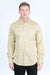 Platini Fashion Shirts Mens Satin Cotton/Spandex Modern Fit Long Sleeve Shirt - Beige