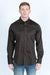 Platini Fashion Shirts Mens Satin Cotton/Spandex Modern Fit Long Sleeve Shirt - Black