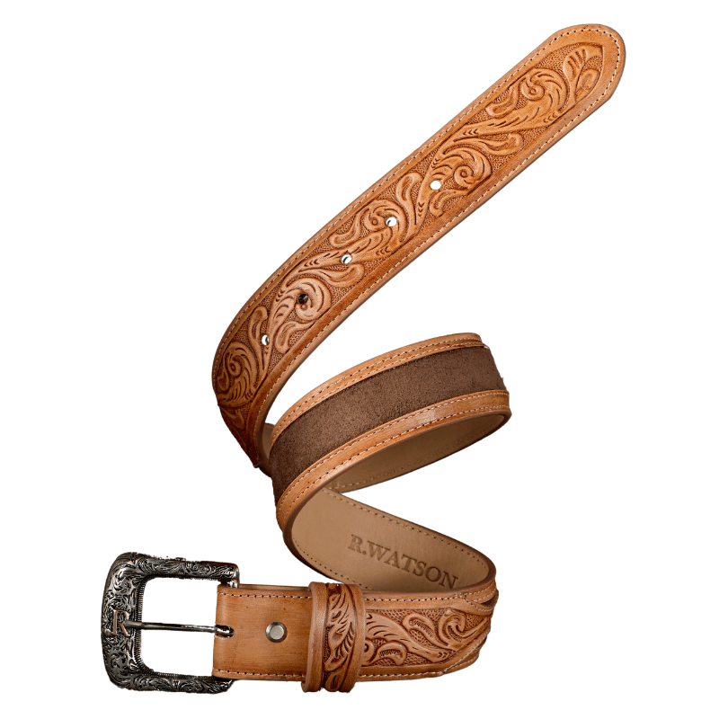R. Watson Men's Chocolate Suede Belt RWB2318 – Russell's Western