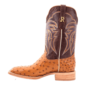 R WATSON BOOTS Boots R. Watson Men's Antique Saddle Full Quill Ostrich Western Boots RW4506-2