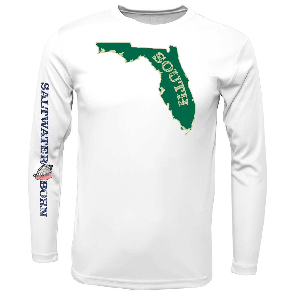 Saltwater Born Shirts S / WHITE USF Green and Gold Long Sleeve UPF 50+ Dry-Fit Shirt