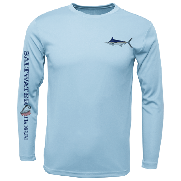 Saltwater Born UPF 50+ Long Sleeve Clean Marlin Long Sleeve UPF 50+ Dry-Fit Shirt