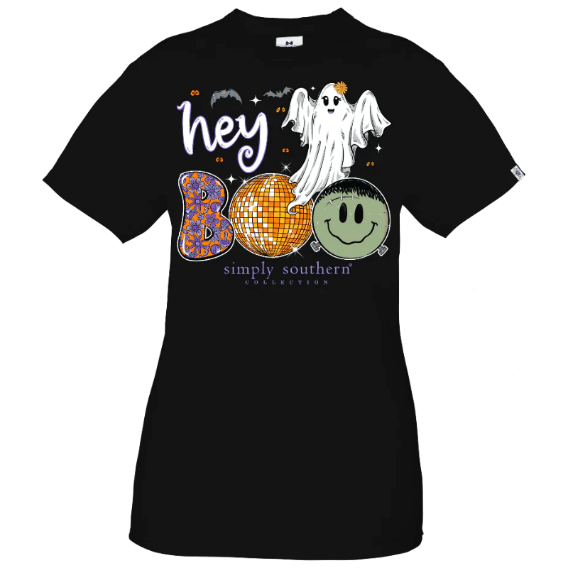 Simple Southern Women's Ghost Hey Boo Short Sleeve Graphic T-Shirt