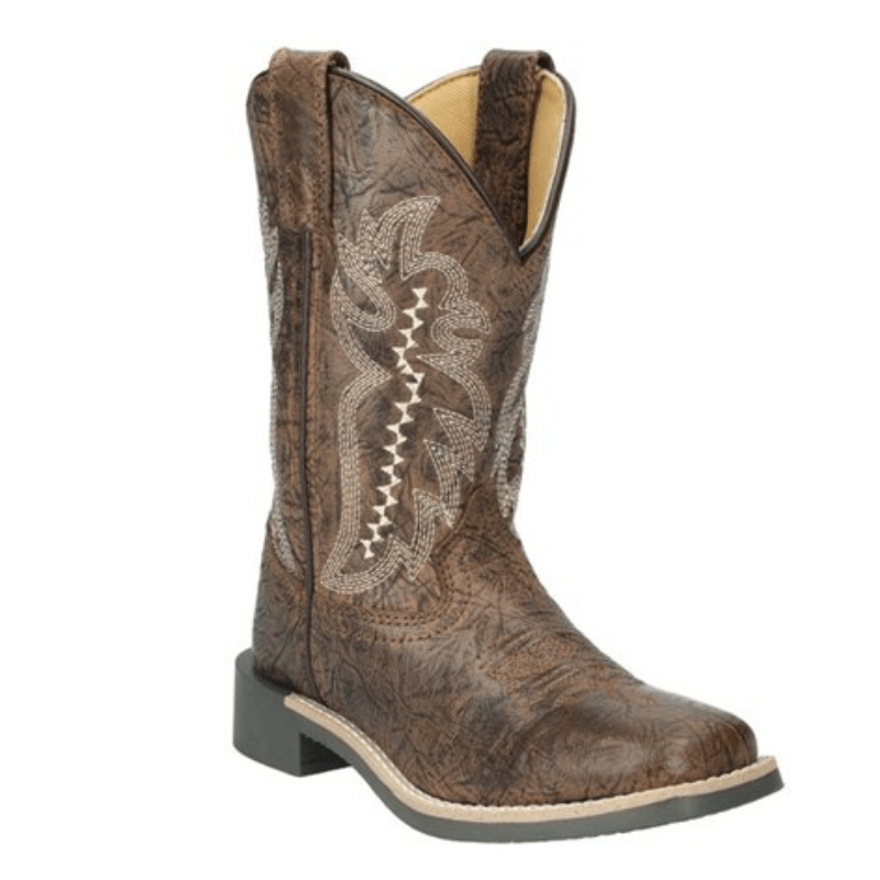 Smoky Mountain Boys Presley Brown Distressed Square Toe Western
